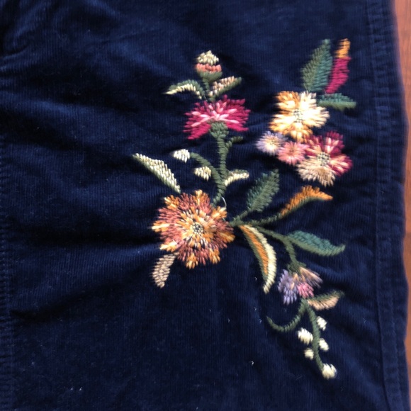 NWOT Floral Embroidered Corduroy Skirt - Picture 4 of 5